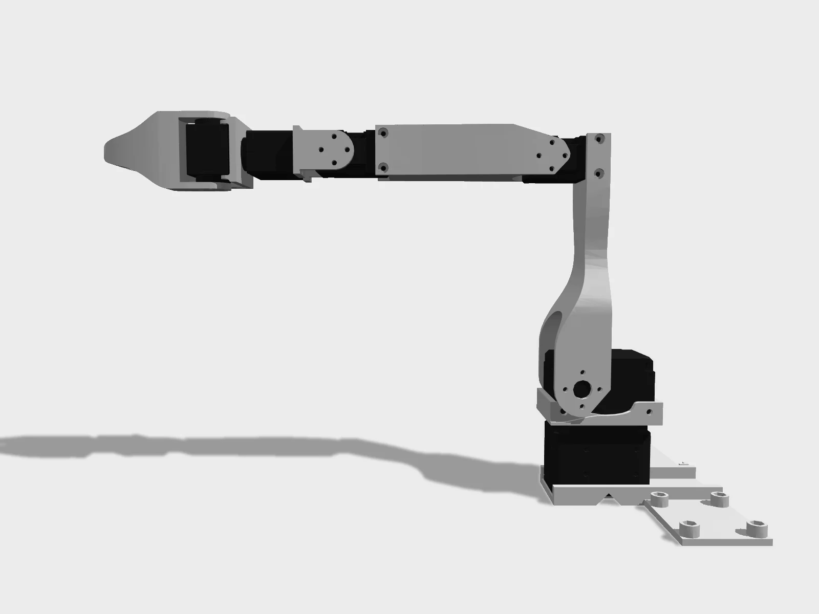 Koch v1.1 Low-Cost Robot Arm studio render, side view