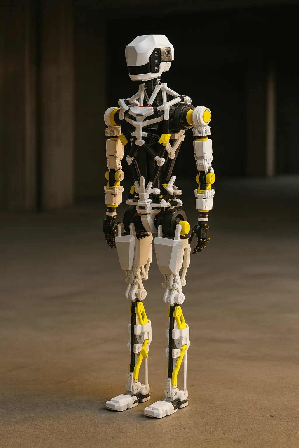 Promotional render of Dropbear standing in a dark concrete room