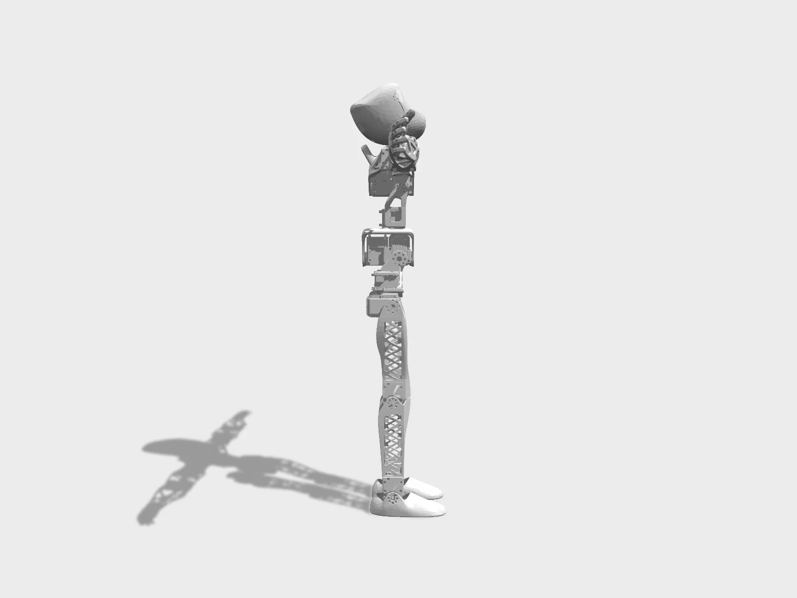 Poppy Humanoid studio render, side view