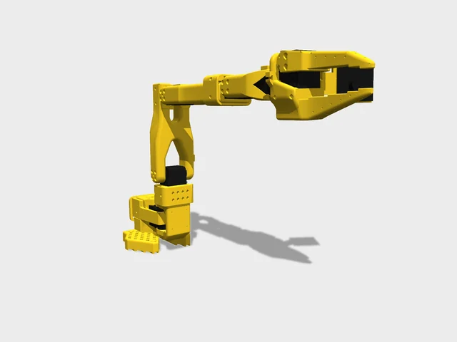 SO-101 (SO-ARM101) studio render, three-quarter front view