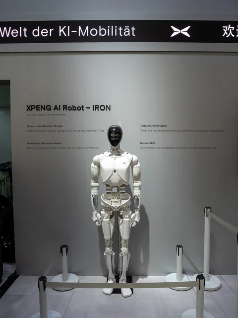 XPeng IRON humanoid on display at IAA Summit 2025, Munich