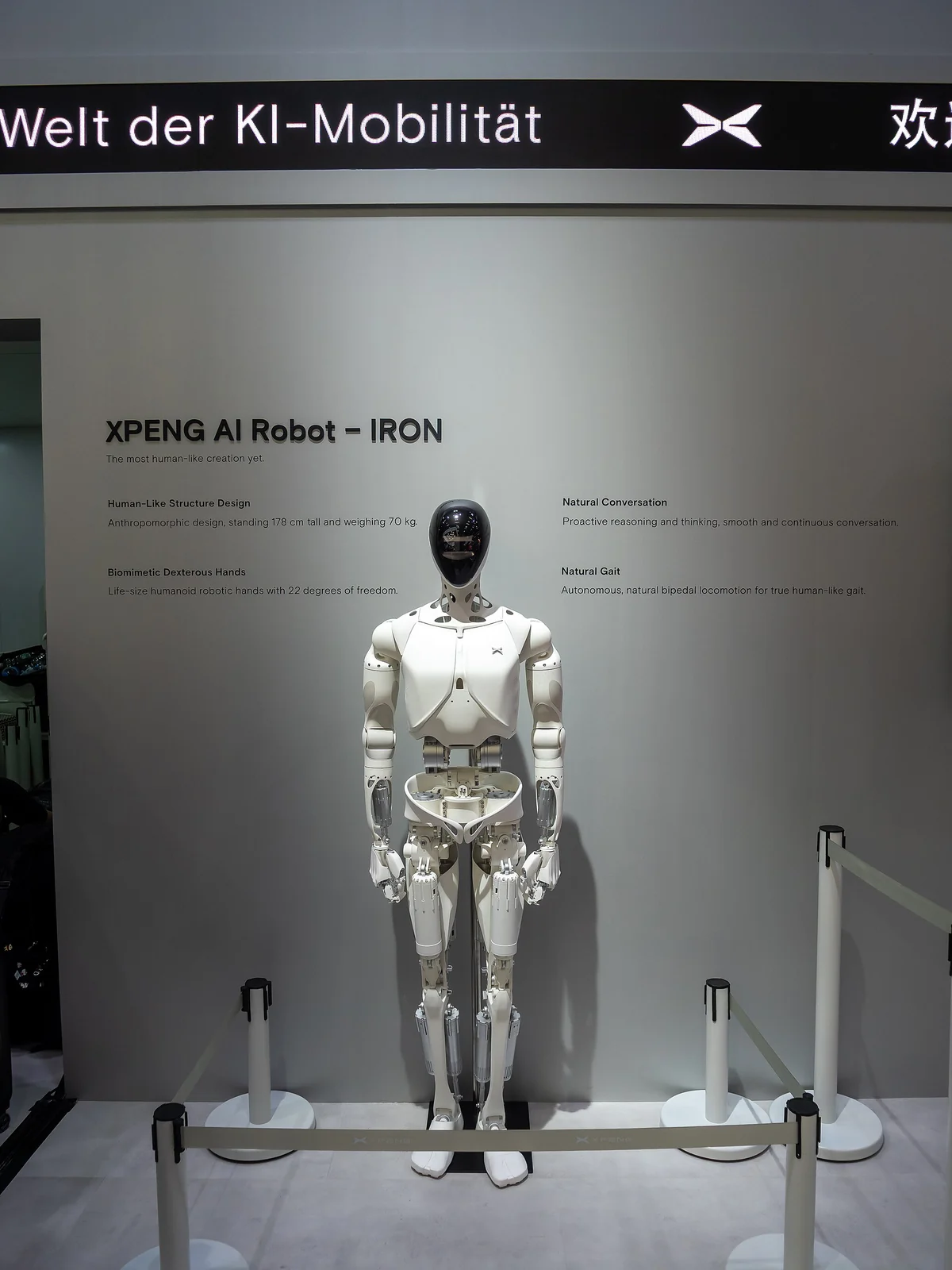 XPeng IRON humanoid on display at IAA Summit 2025, Munich